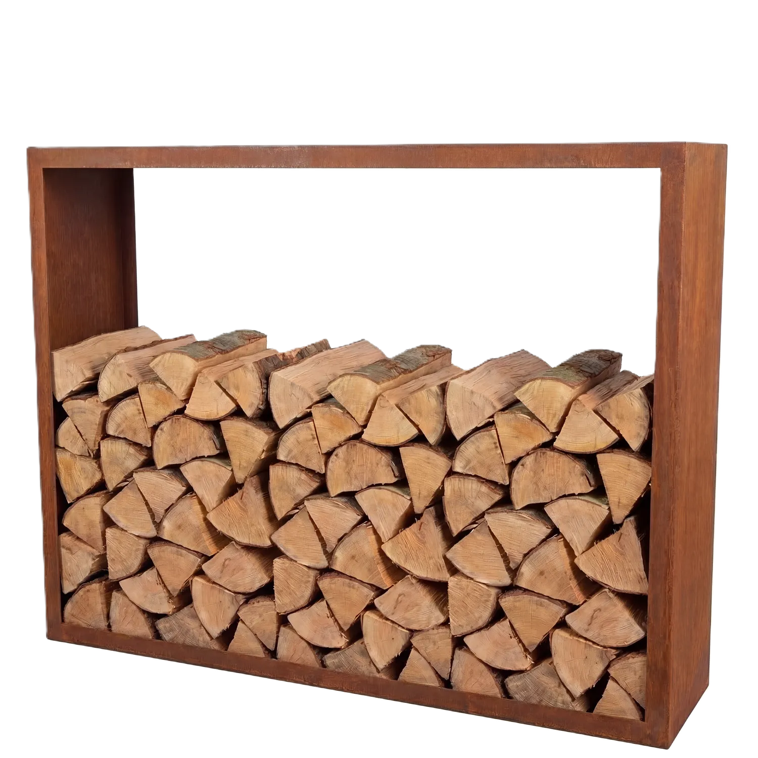 Holzlager • Cortenstahl