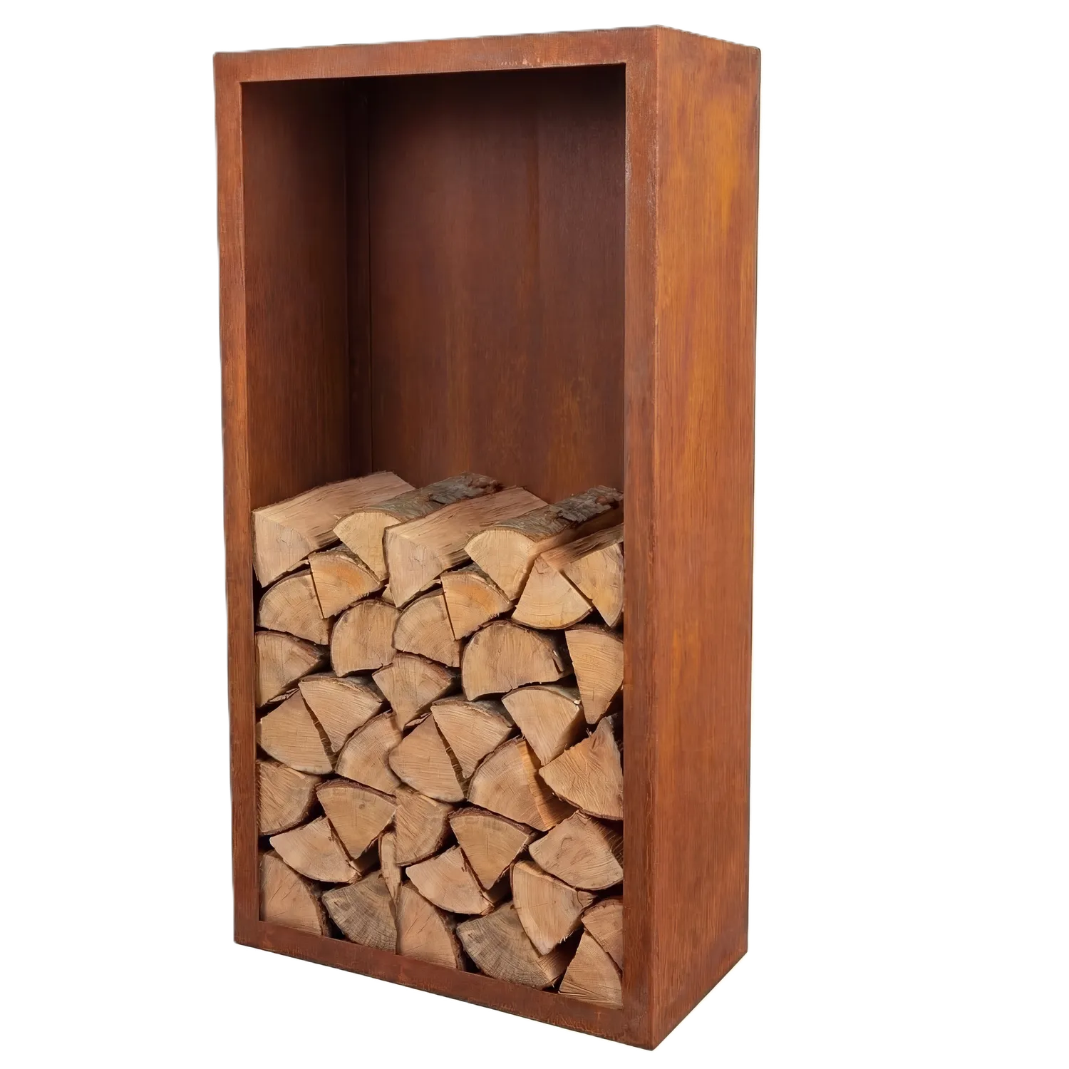 Holzlager • Cortenstahl