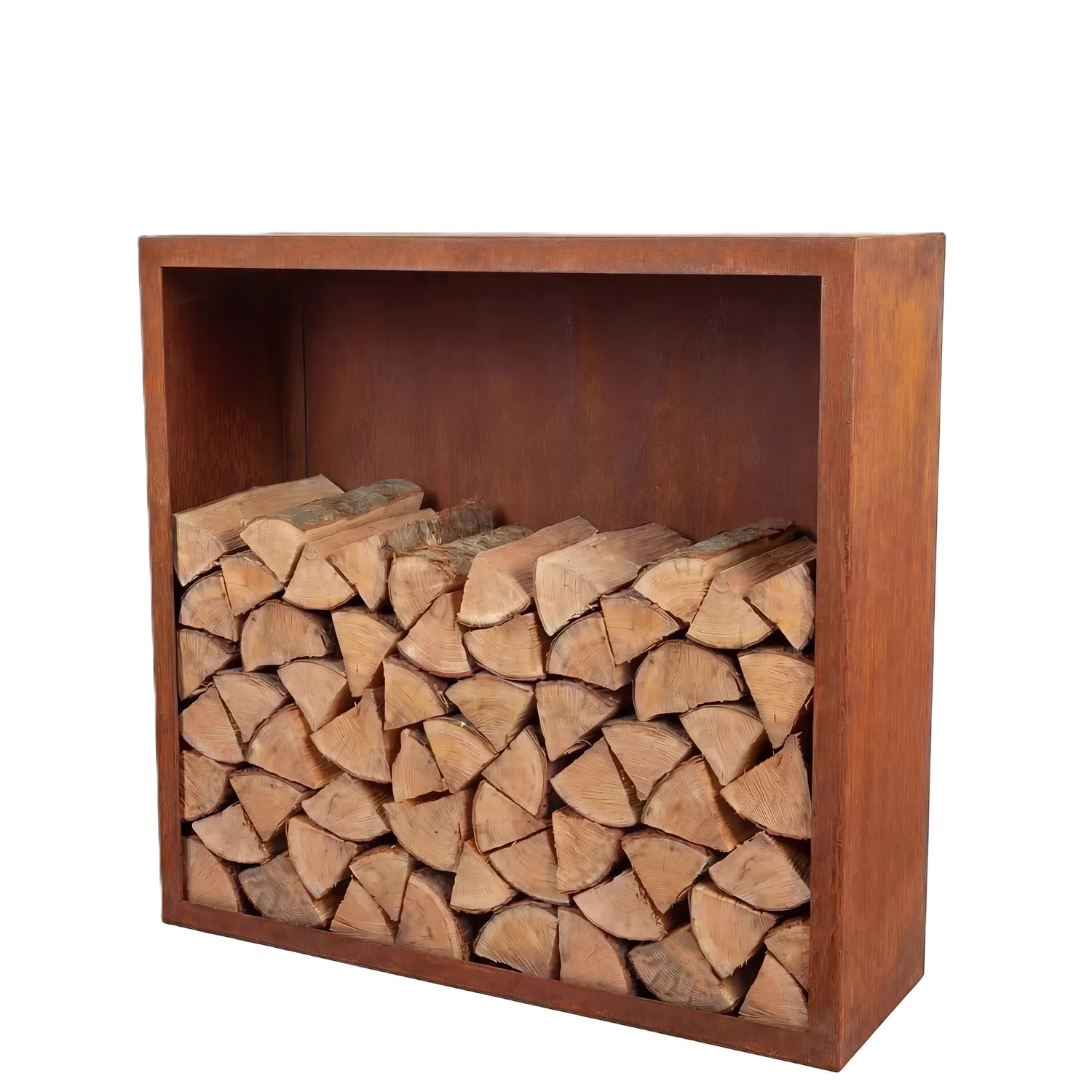 Holzlager • Cortenstahl