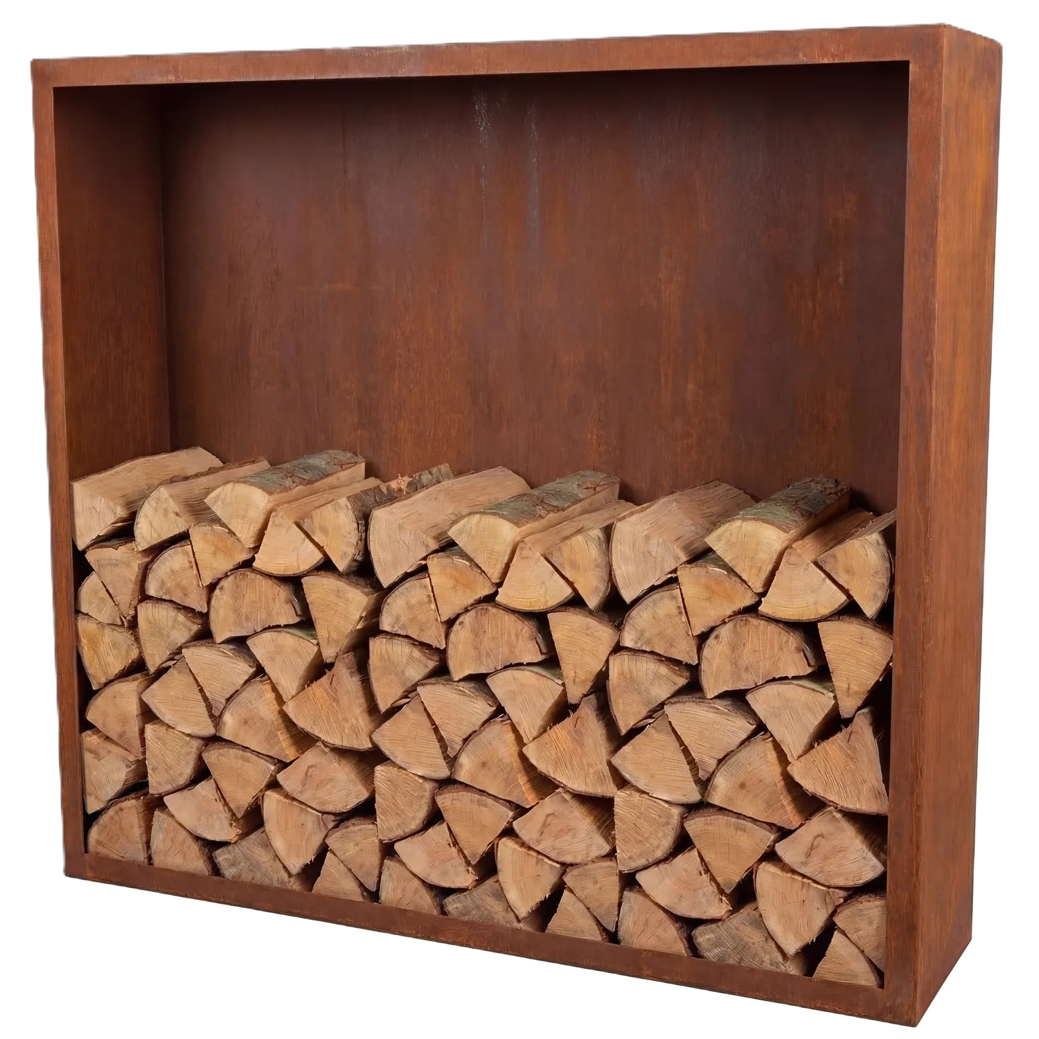 Holzlager • Cortenstahl