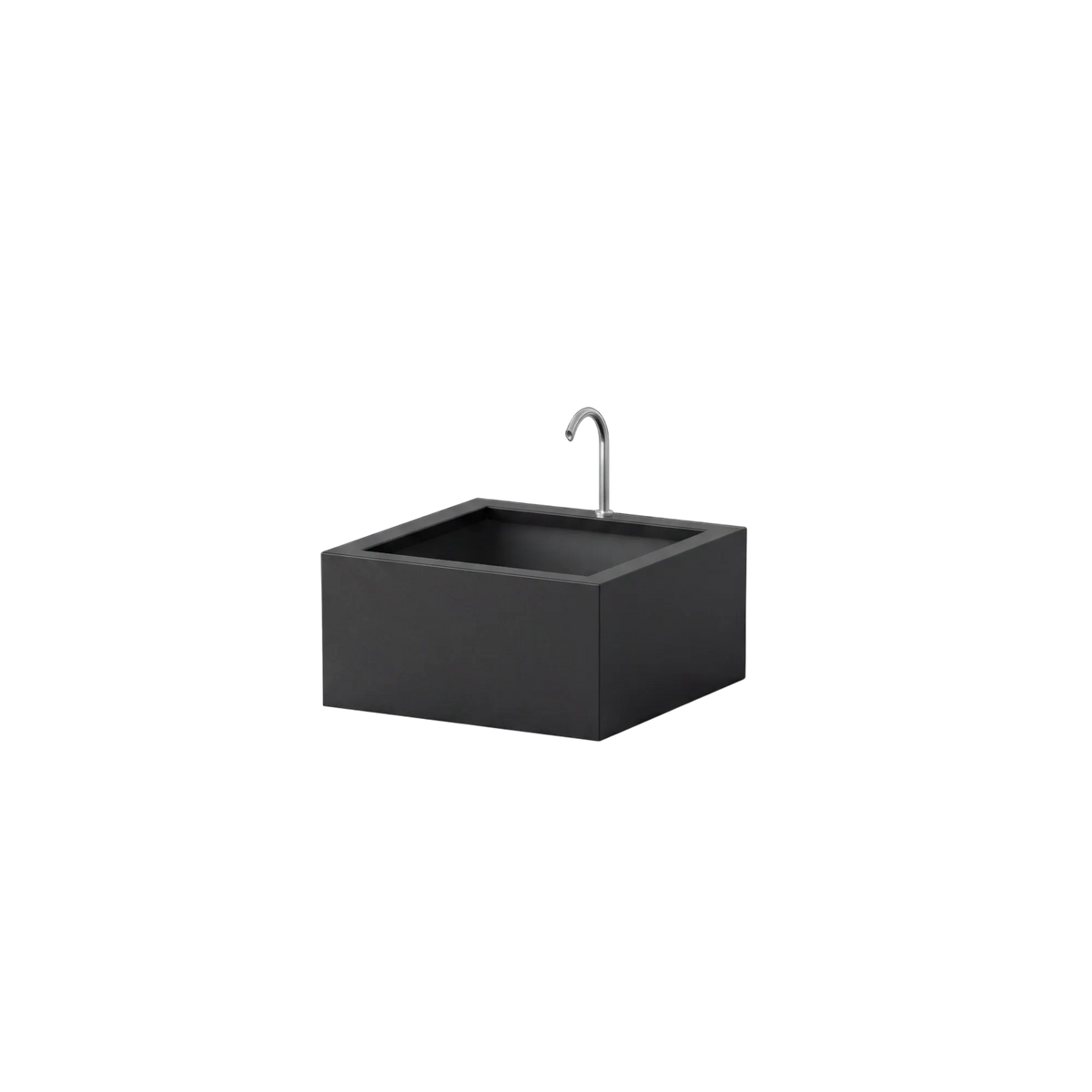 Rechteckiges Wasserbecken aus Aluminium mit Bogeneinlauf • S5