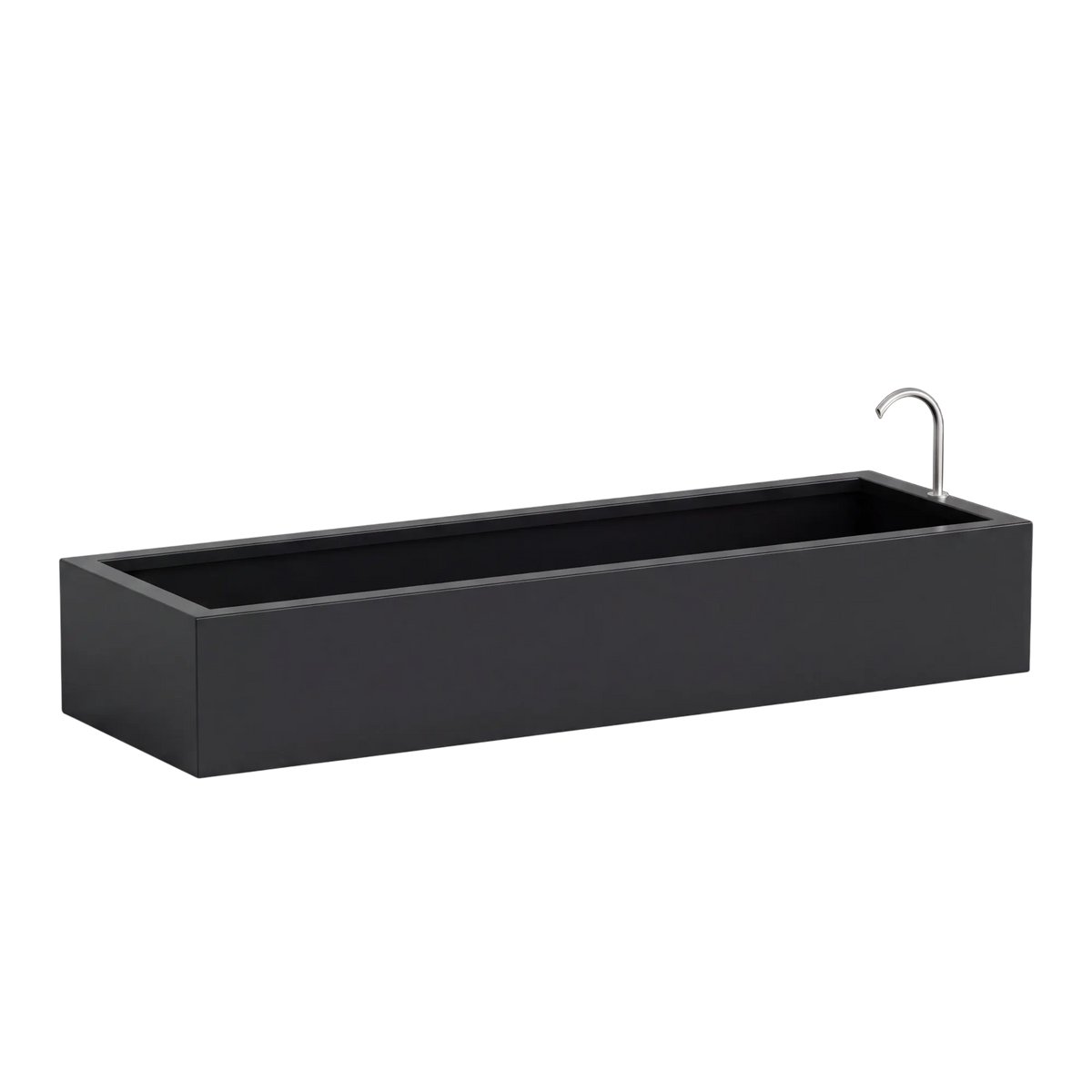 Rechteckiges Wasserbecken aus Aluminium mit Bogeneinlauf • S5