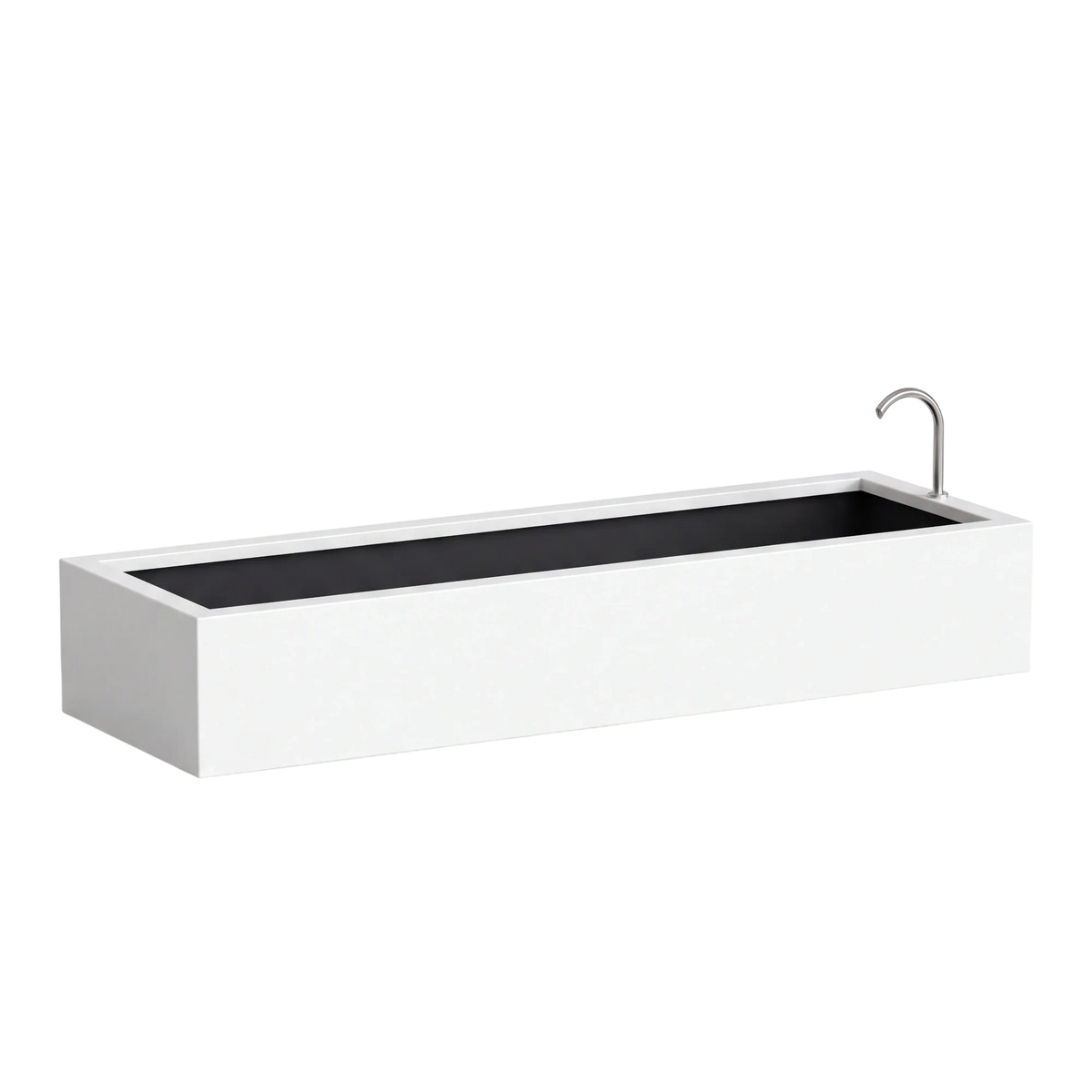 Rechteckiges Wasserbecken aus Aluminium mit Bogeneinlauf • S5