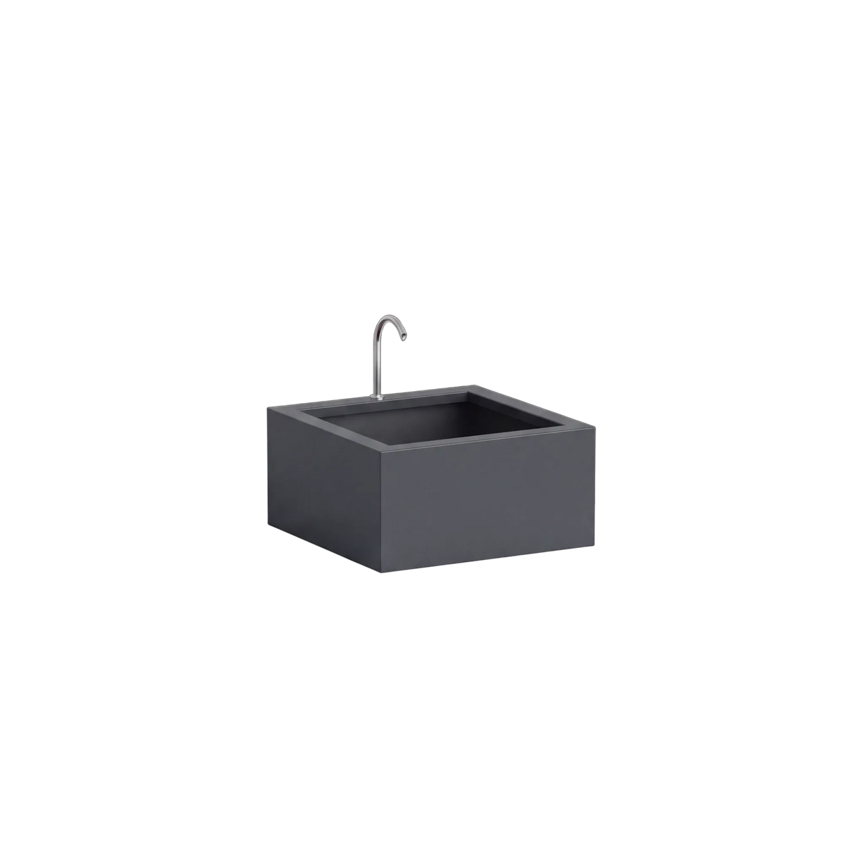 Rechteckiges Wasserbecken aus Aluminium mit Bogeneinlauf • S6