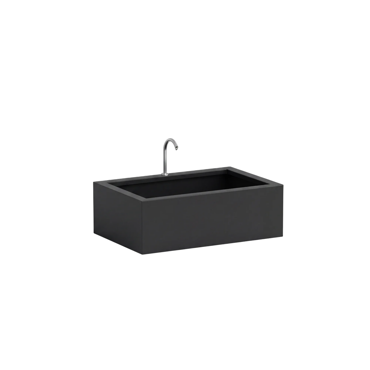 Rechteckiges Wasserbecken aus Aluminium mit Bogeneinlauf • S6