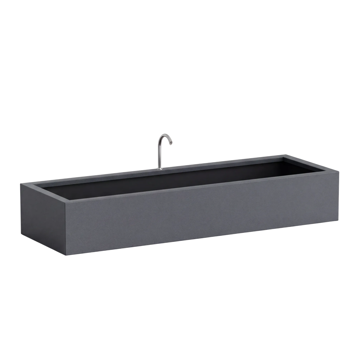 Rechteckiges Wasserbecken aus Aluminium mit Bogeneinlauf • S6