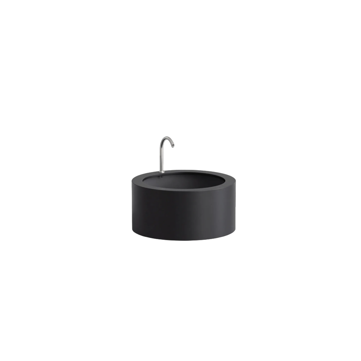 Rundes Wasserbecken aus Aluminium mit Bogeneinlauf • S7