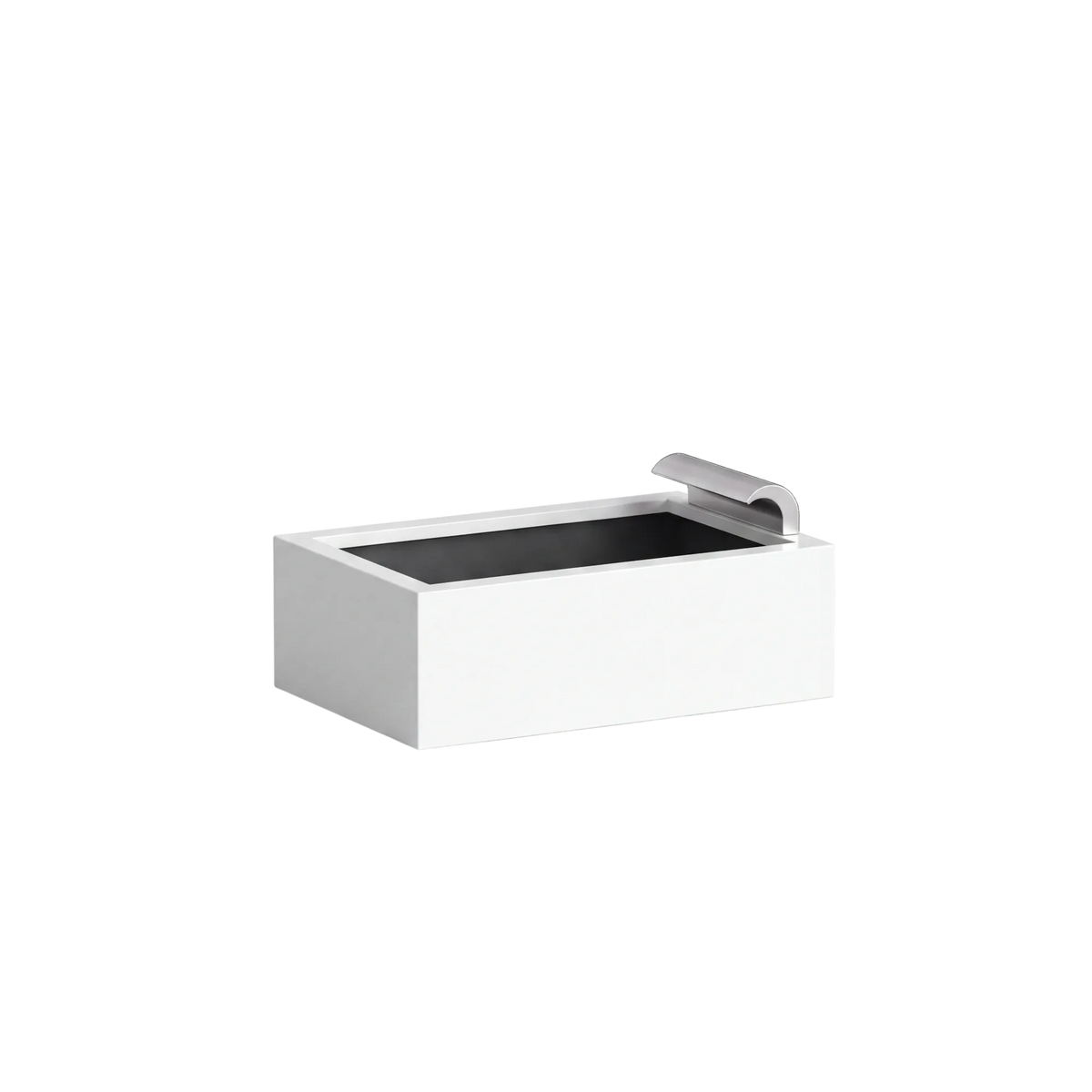 Rechteckiges Wasserbecken aus Aluminium mit Schwalleinlauf • S3