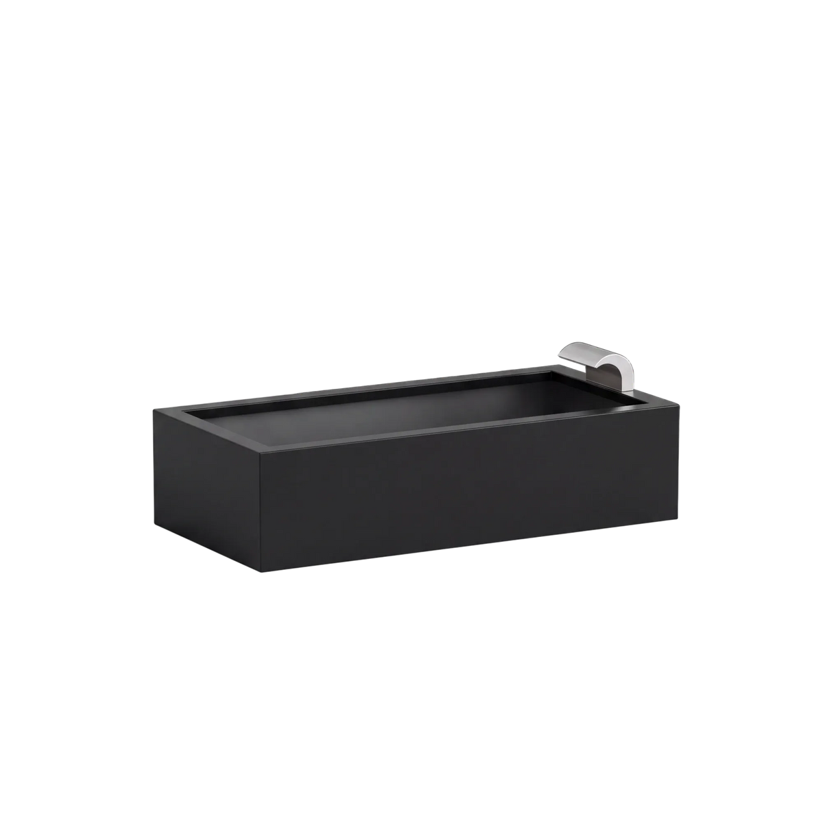 Rechteckiges Wasserbecken aus Aluminium mit Schwalleinlauf • S3