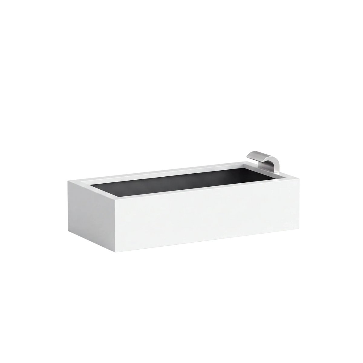 Rechteckiges Wasserbecken aus Aluminium mit Schwalleinlauf • S3