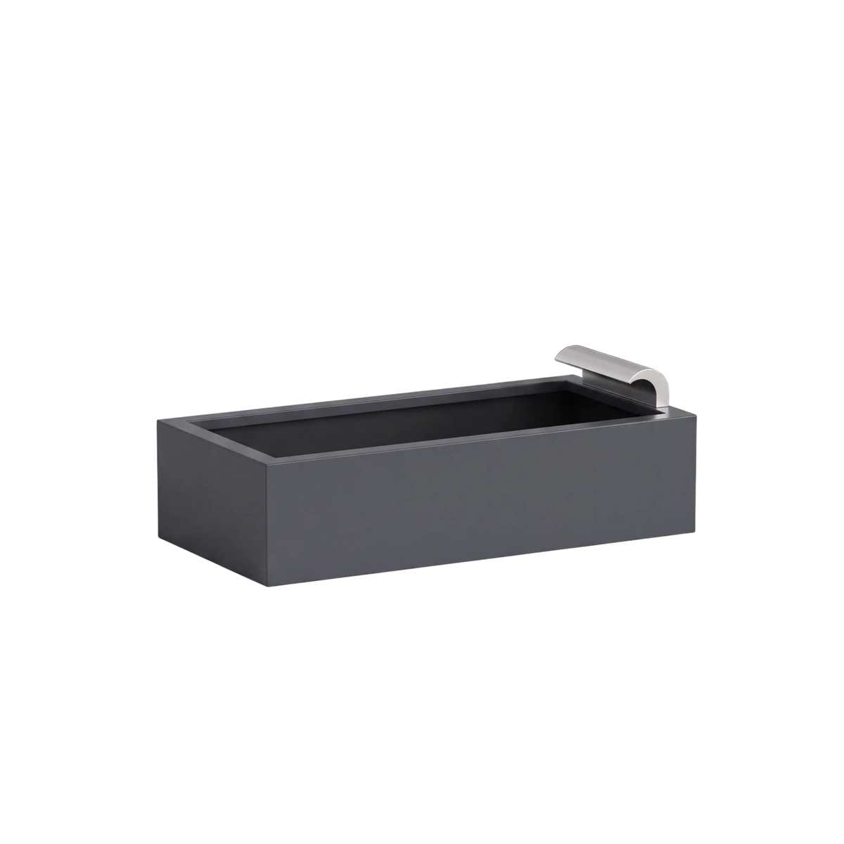 Rechteckiges Wasserbecken aus Aluminium mit Schwalleinlauf • S3