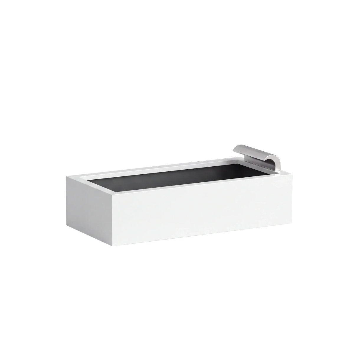 Rechteckiges Wasserbecken aus Aluminium mit Schwalleinlauf • S3