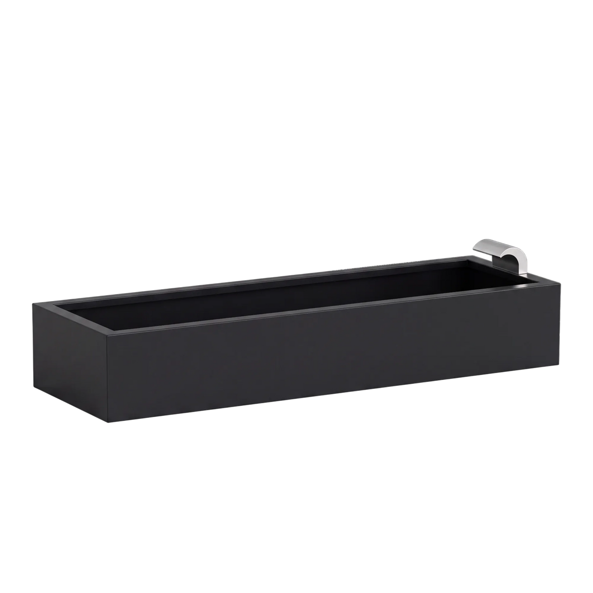Rechteckiges Wasserbecken aus Aluminium mit Schwalleinlauf • S3
