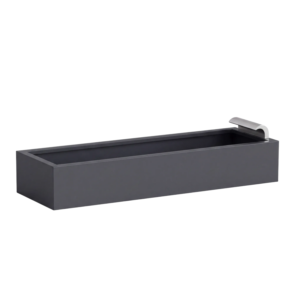 Rechteckiges Wasserbecken aus Aluminium mit Schwalleinlauf • S3