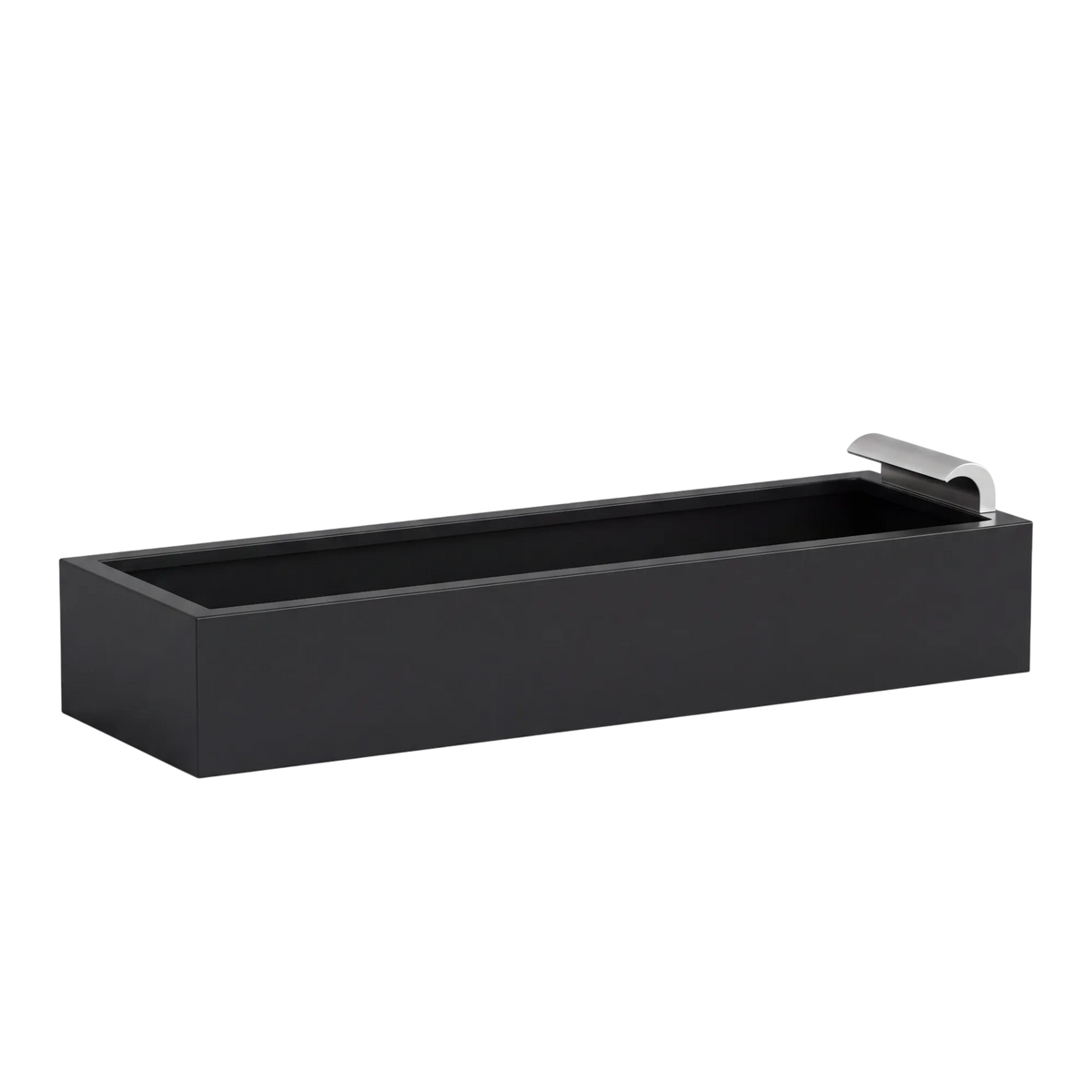 Rechteckiges Wasserbecken aus Aluminium mit Schwalleinlauf • S3