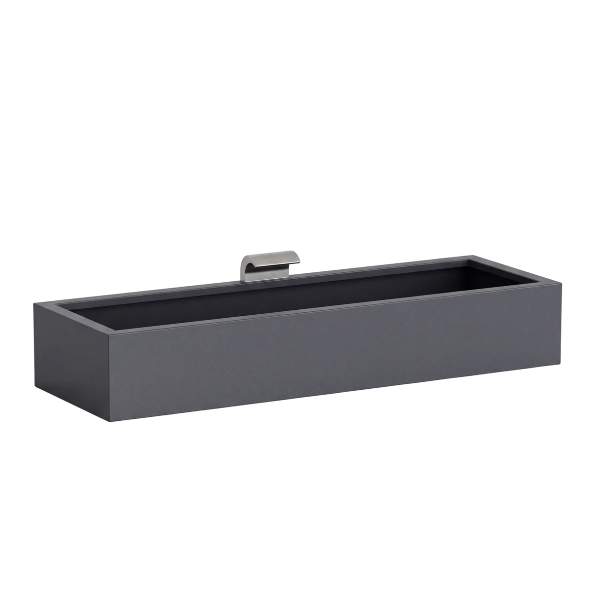 Rechteckiges Wasserbecken aus Aluminium mit Schwalleinlauf • S4