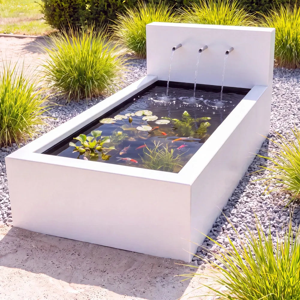 Wasserbecken mit Einlaufrohren aus Aluminium • Set 1