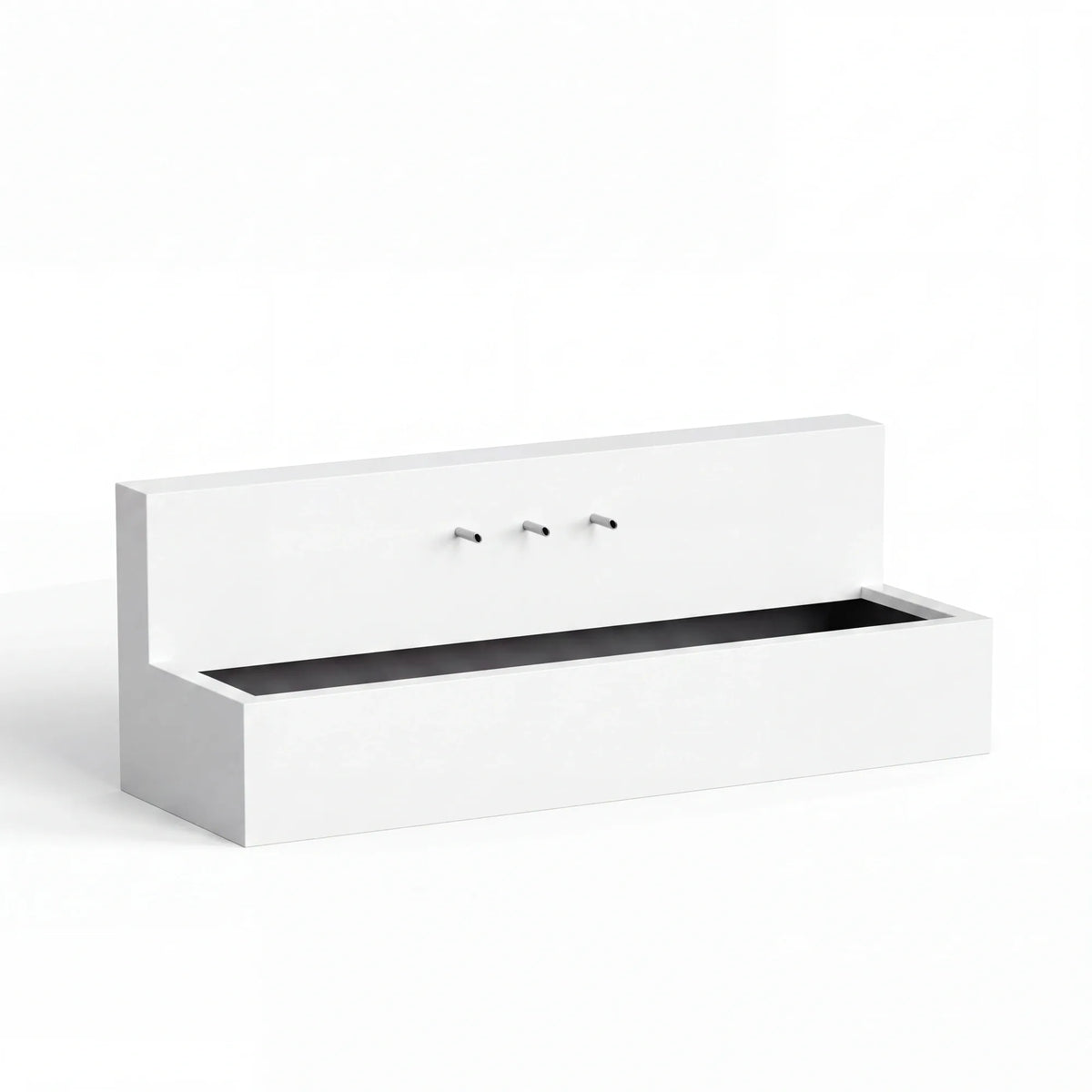 Wasserbecken mit Wasserfall aus Aluminium • Set 2 mit Einlaufrohren