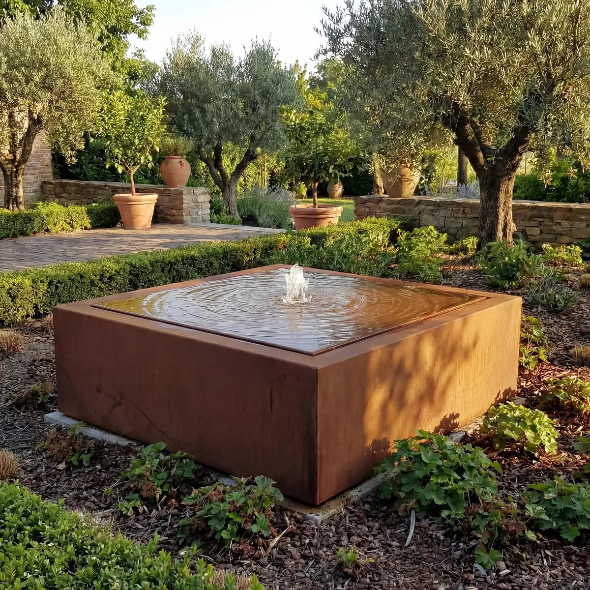 Wassertisch Q • Cortenstahl