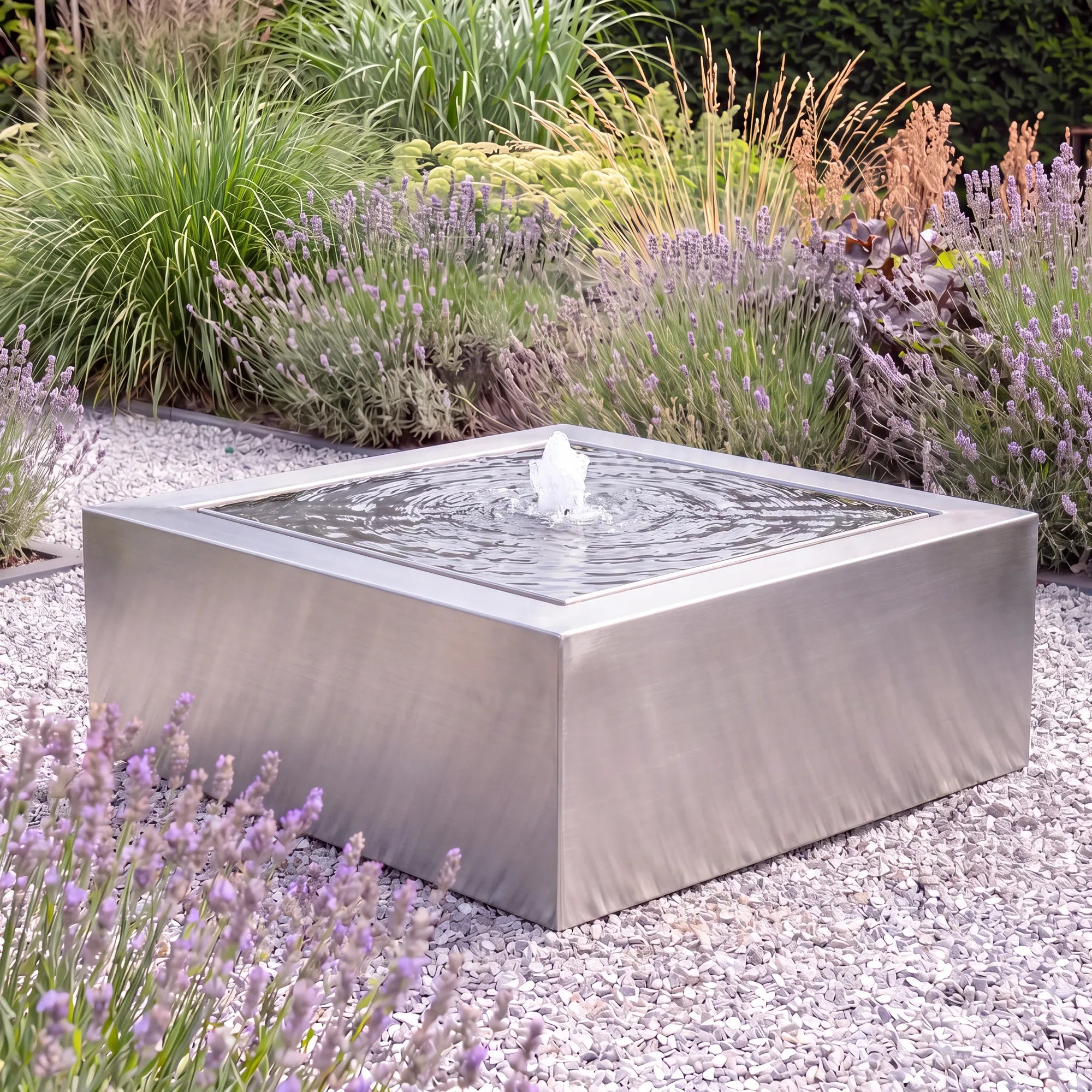 Wassertisch Rivo-Quadratisch aus Edelstahl