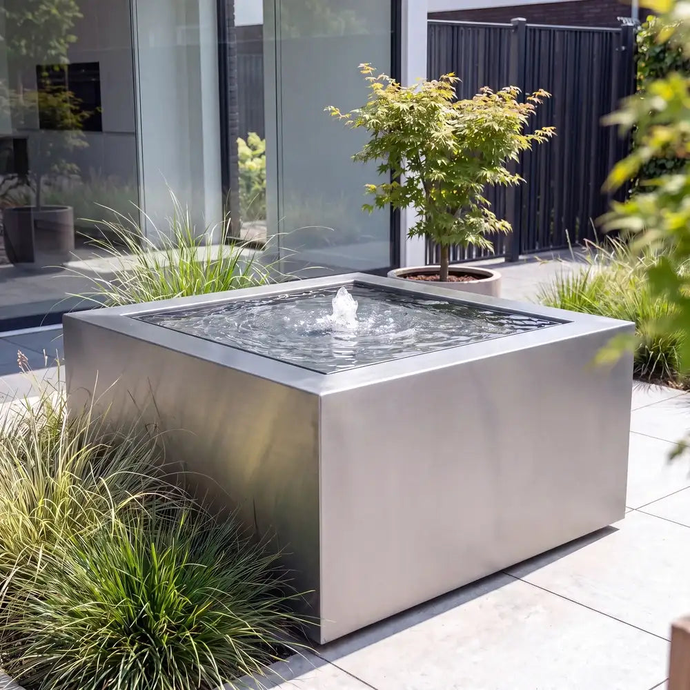 Wassertisch Rivo-Quadratisch aus Edelstahl