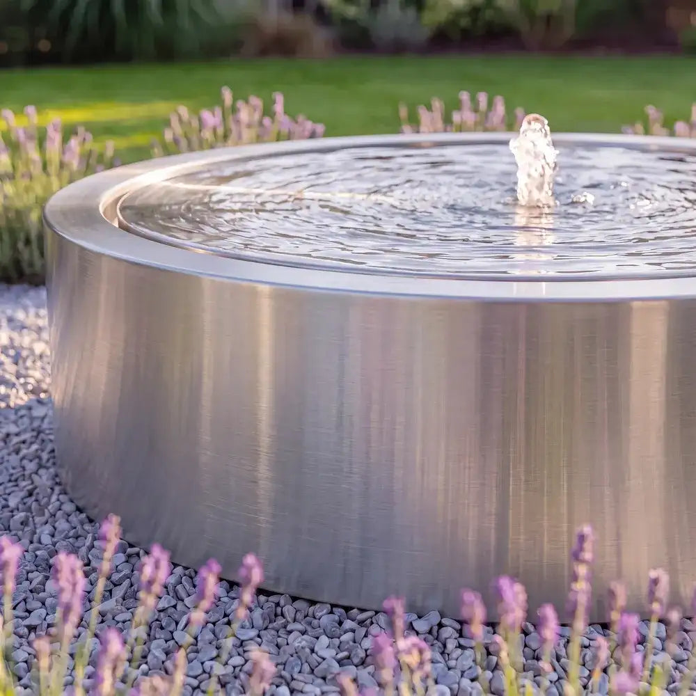 Wassertisch Rivo-Rund aus Edelstahl