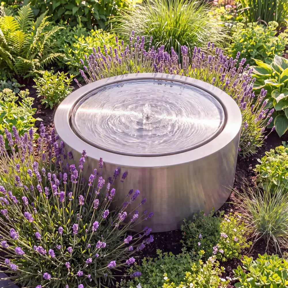 Wassertisch Rivo-Rund aus Edelstahl