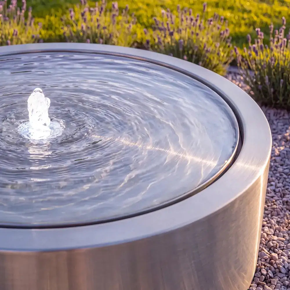 Wassertisch Rivo-Rund aus Edelstahl