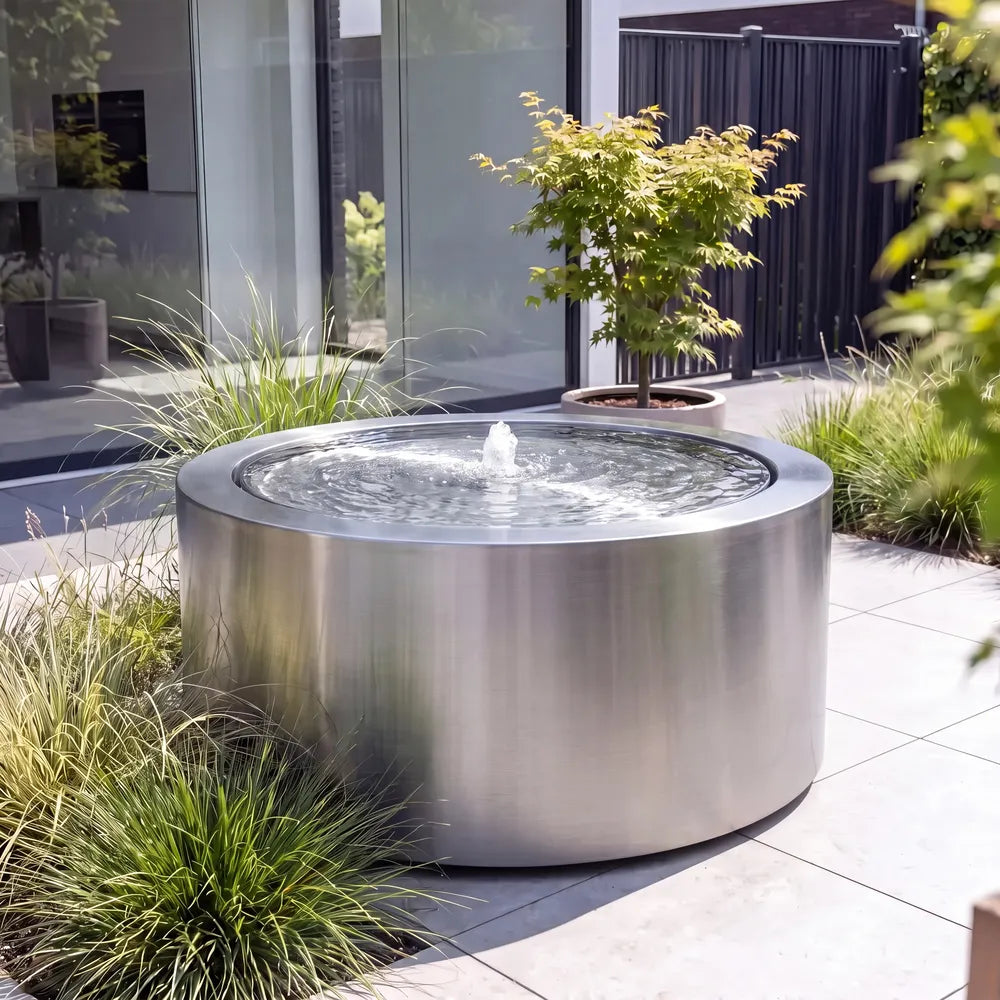 Wassertisch Rivo-Rund aus Edelstahl