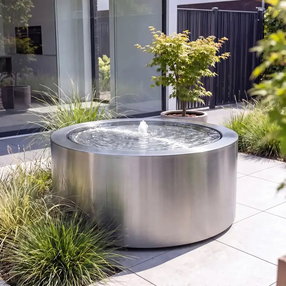 Wassertisch Rivo-Rund aus Edelstahl