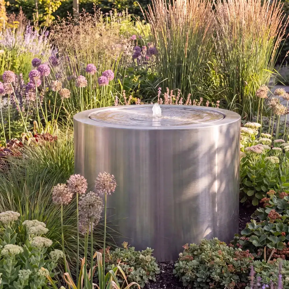 Wassertisch Rivo-Rund aus Edelstahl