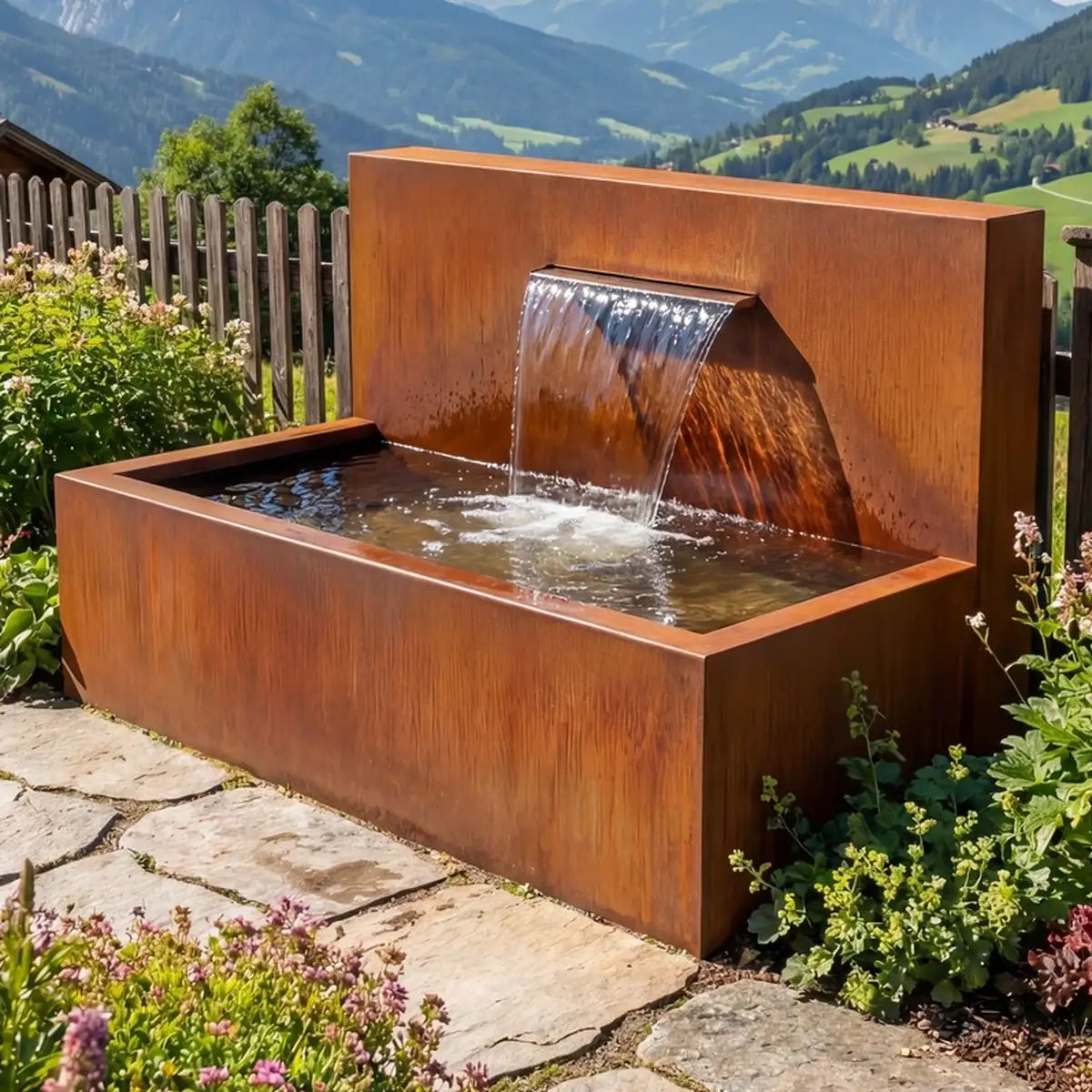 Wasserbecken mit Wasserfall