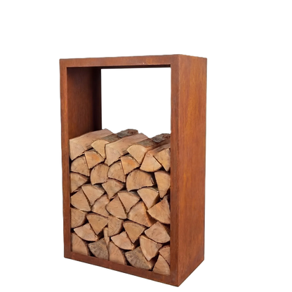 Holzlager • Cortenstahl