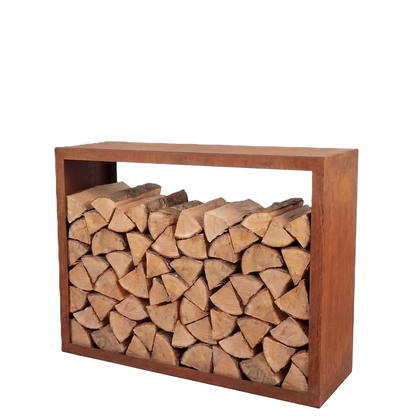 Holzlager • Cortenstahl