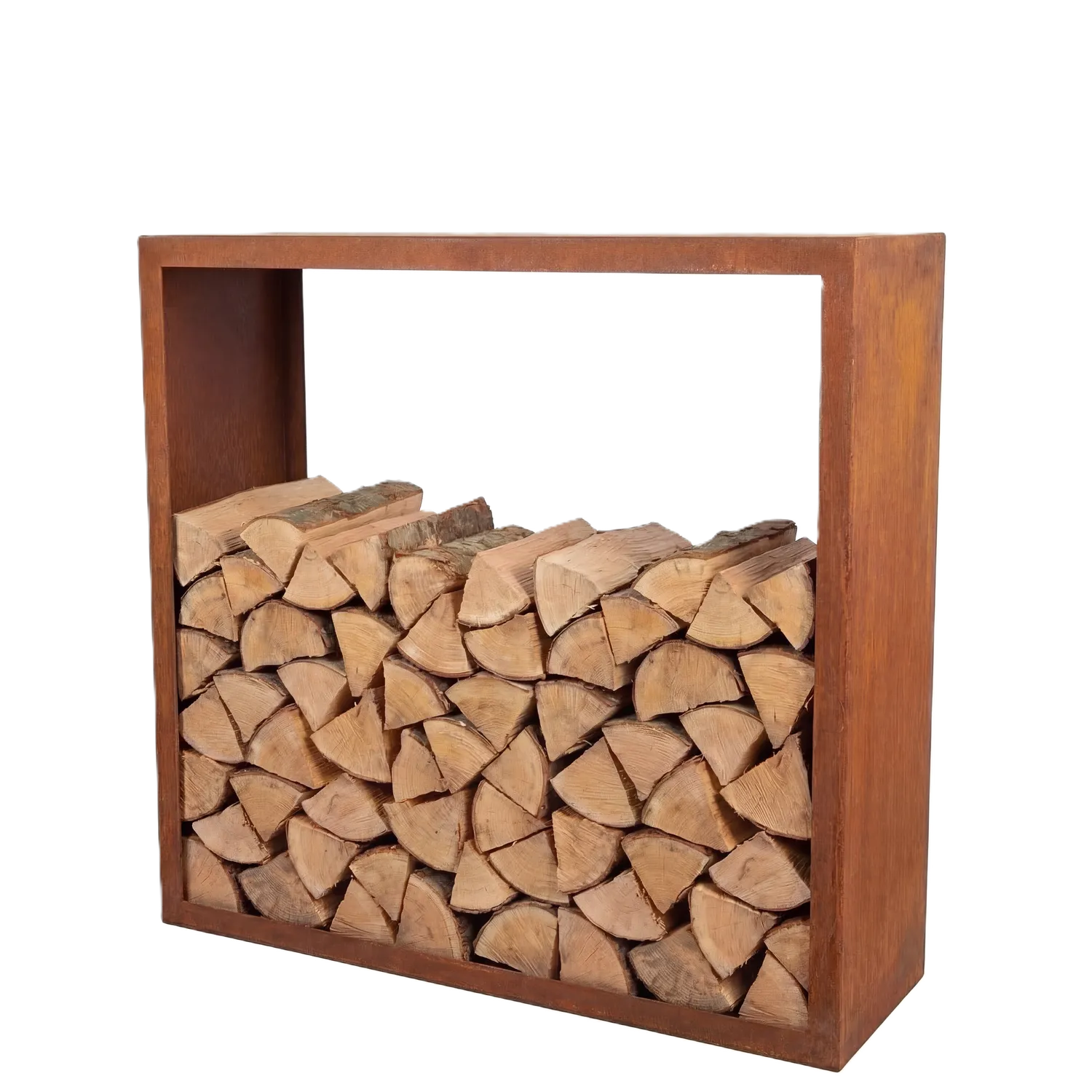 Holzlager • Cortenstahl