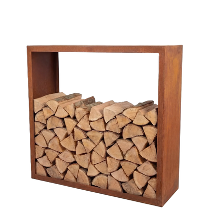 Holzlager • Cortenstahl
