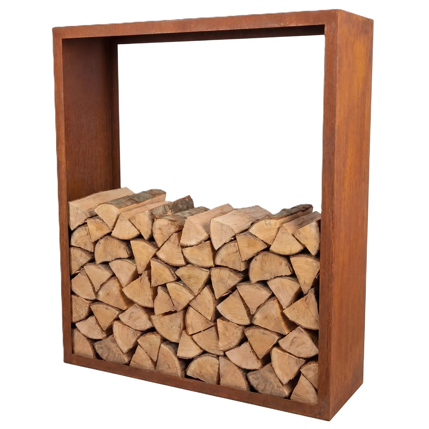 Holzlager • Cortenstahl