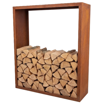 Holzlager • Cortenstahl