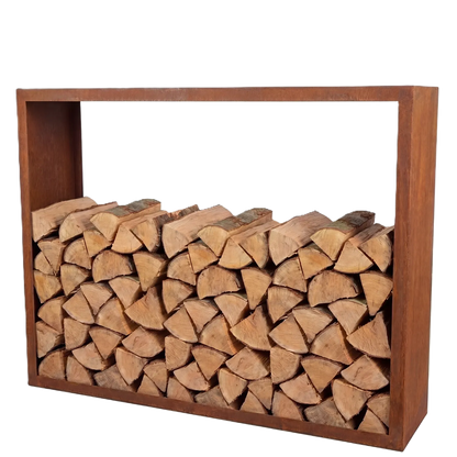 Holzlager • Cortenstahl
