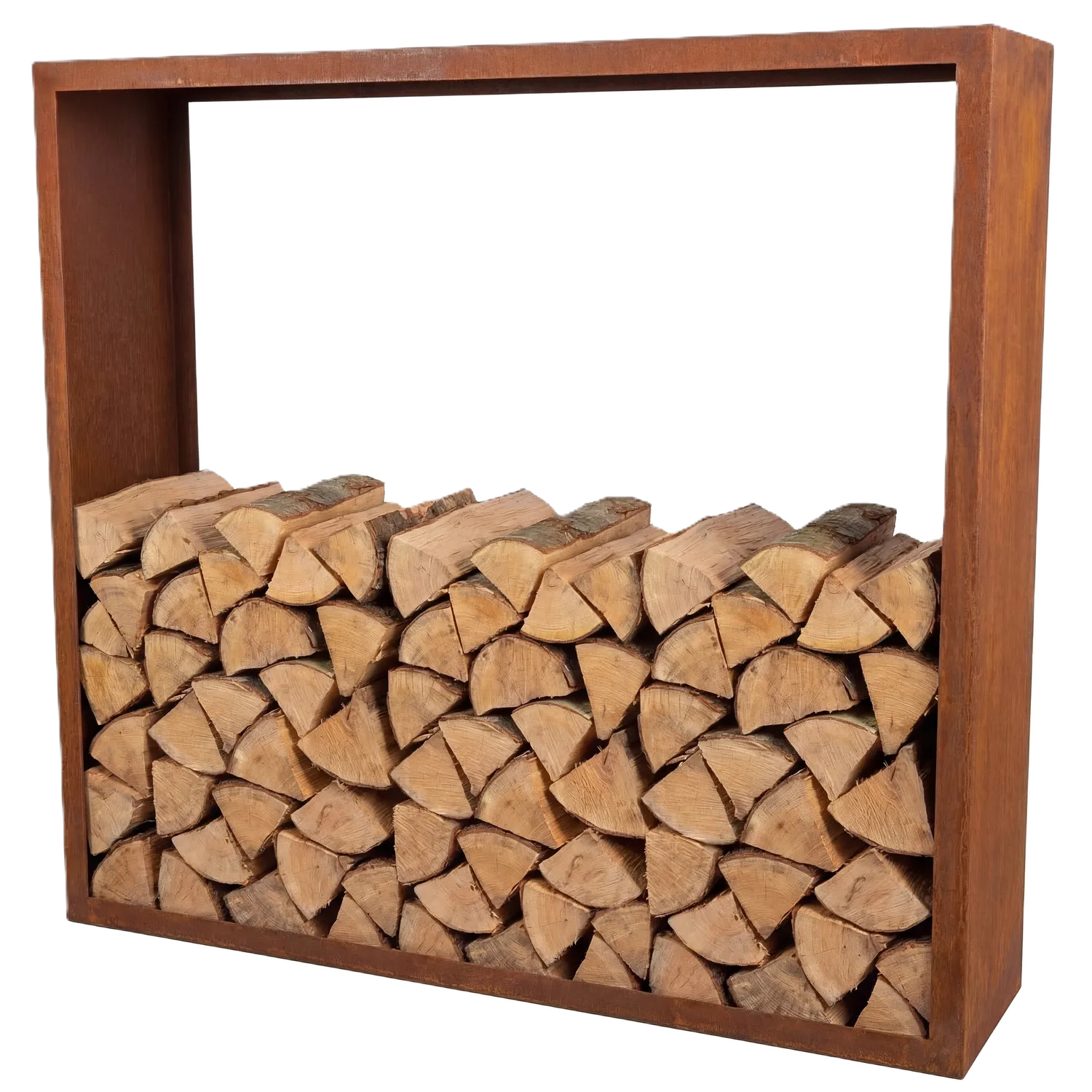 Holzlager • Cortenstahl