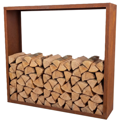 Holzlager • Cortenstahl