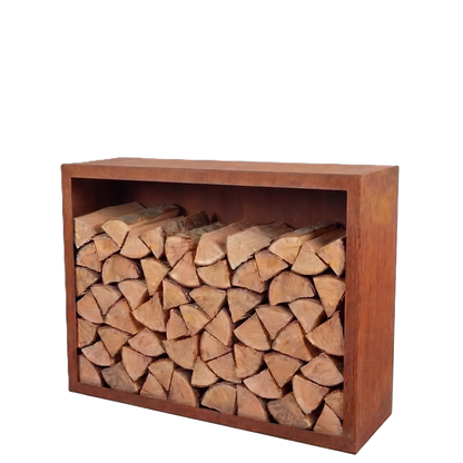 Holzlager • Cortenstahl