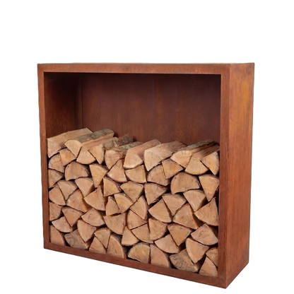 Holzlager • Cortenstahl