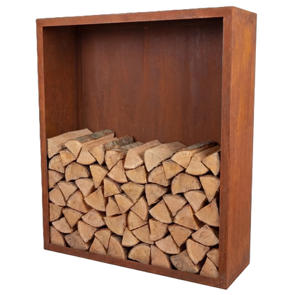Holzlager • Cortenstahl