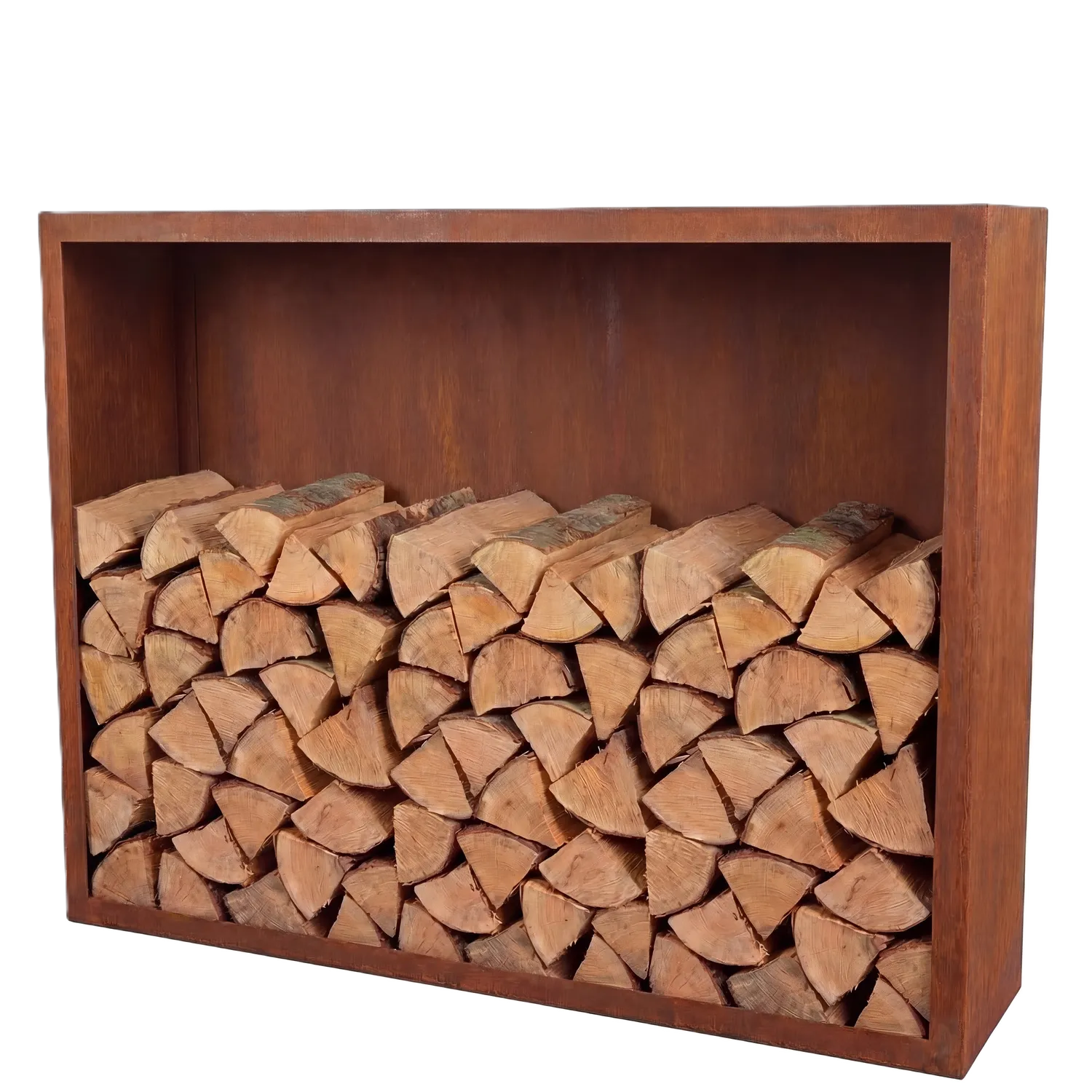 Holzlager • Cortenstahl