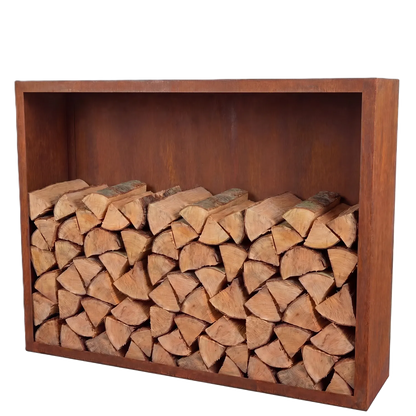 Holzlager • Cortenstahl