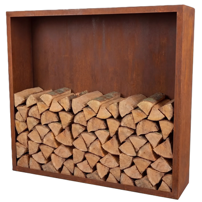 Holzlager • Cortenstahl