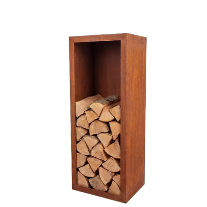 Holzlager • Cortenstahl