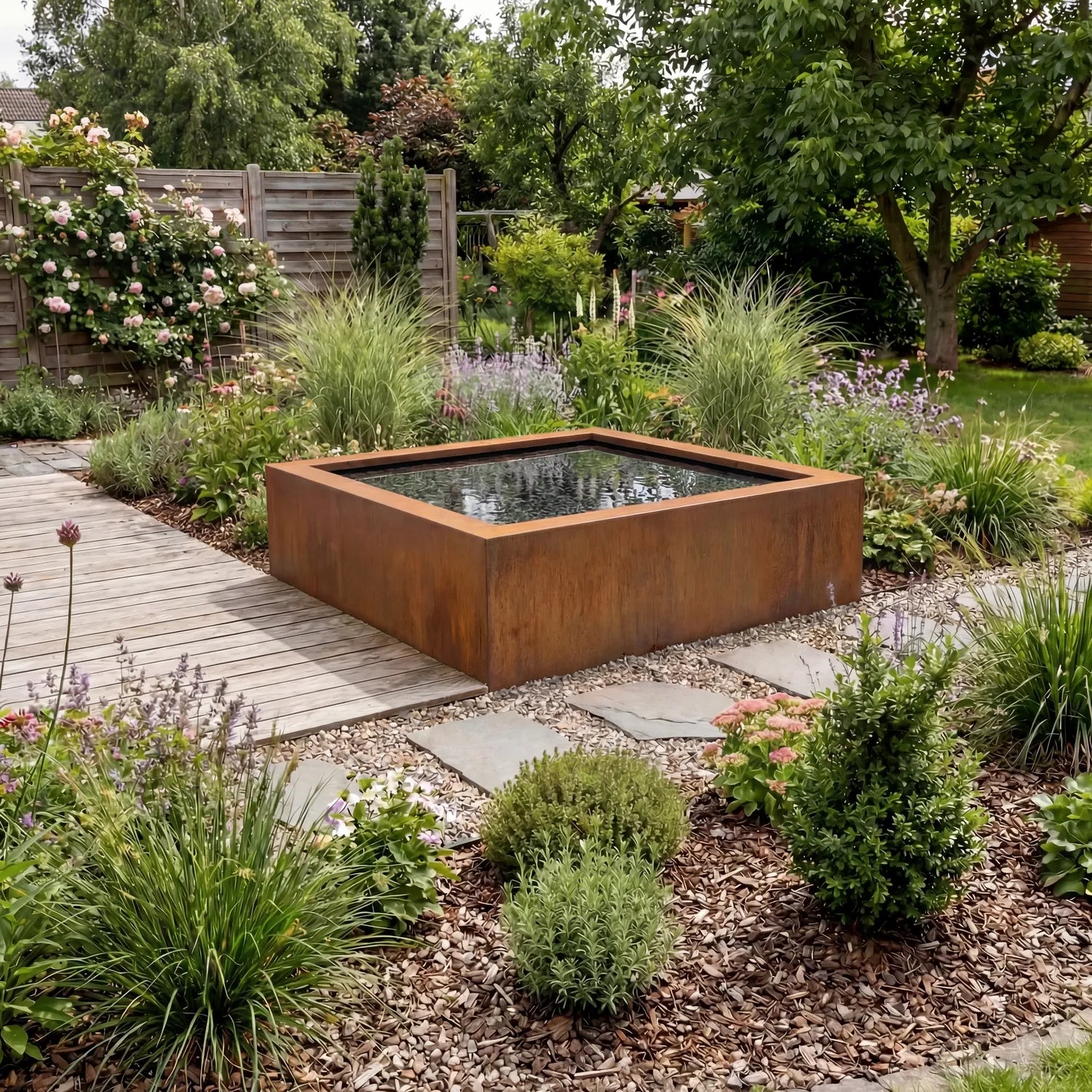 Wasserbecken Q • Cortenstahl