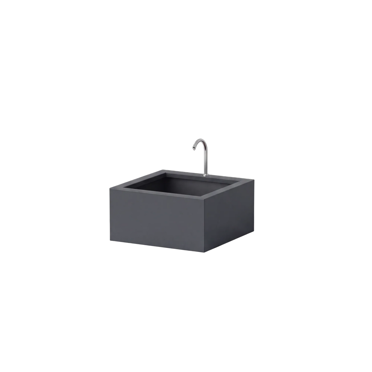 Rechteckiges Wasserbecken aus Aluminium mit Bogeneinlauf • S5